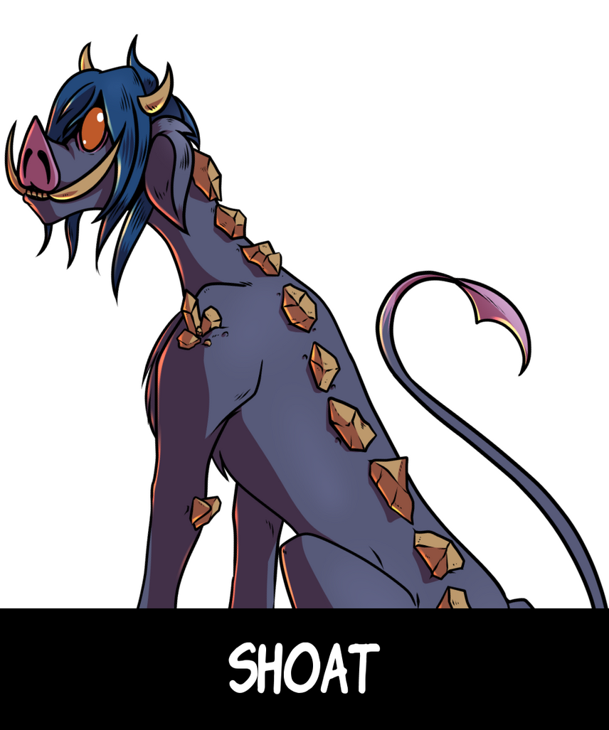 -The Exiled Daughter- A young catoblepas who has found herself stranded in the human realm of Lifeside. Jaquie has sworn to keep her safe and help her return to her parents, wherever they may be.